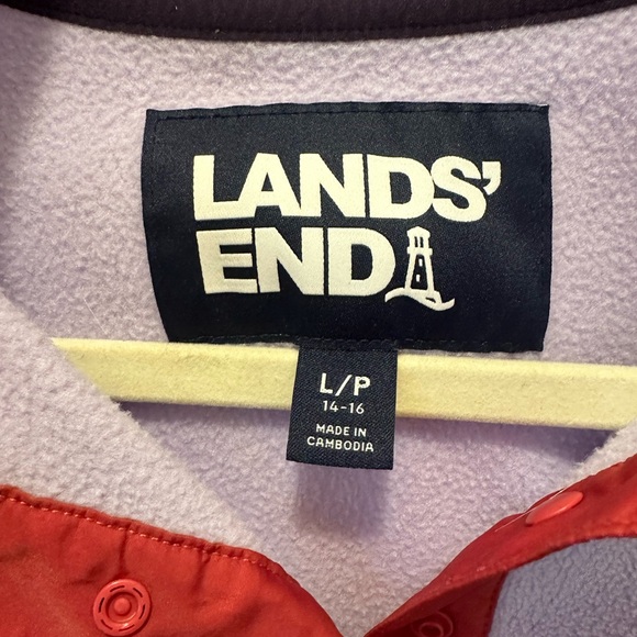 Lands End Fleece snap pullover - Picture 2 of 2